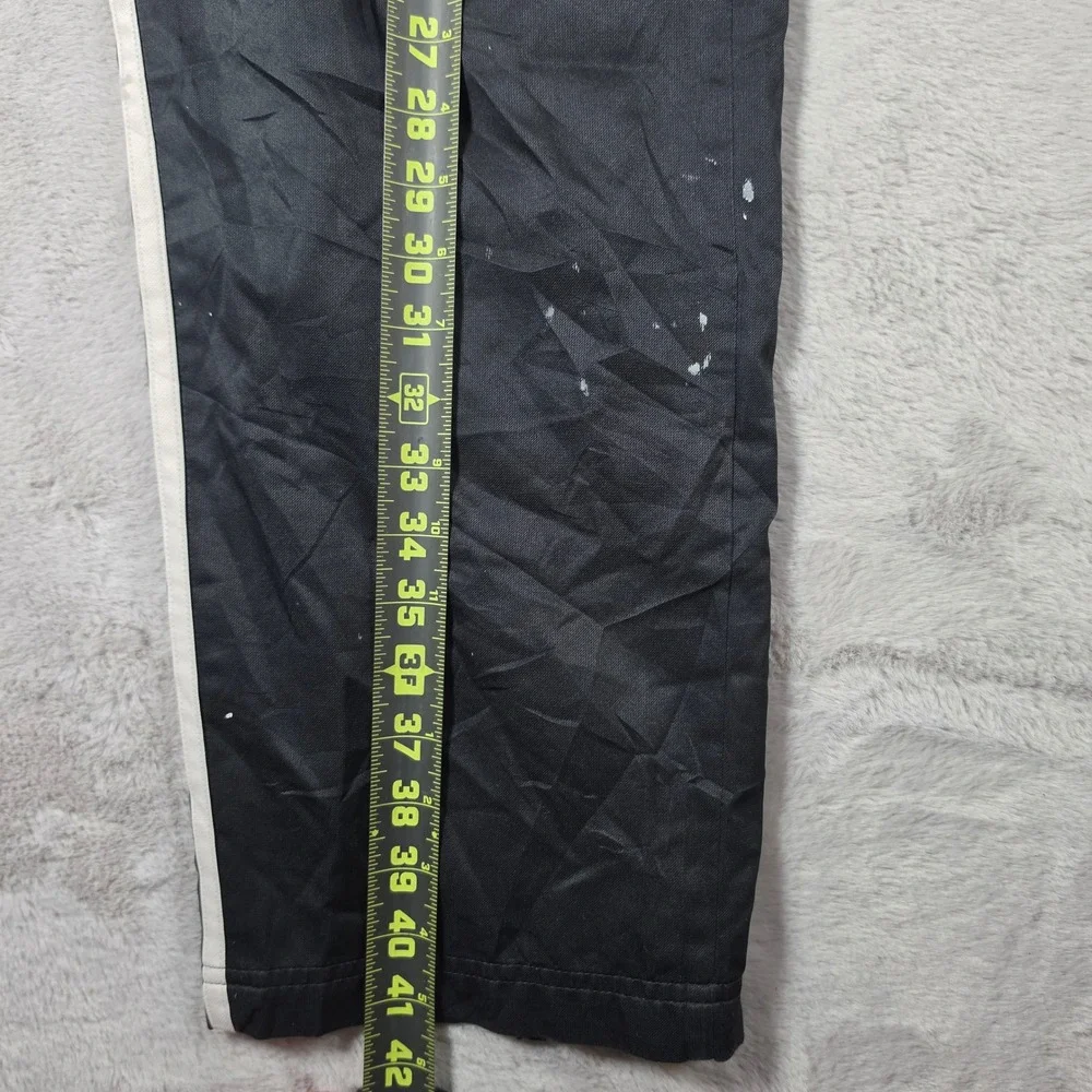 Adidas Track Pants Mens Medium Black Climalite Striped Distressed Paint Splatter